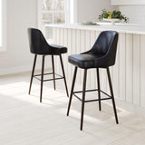 ZUO Keppel Swivel Barstool Black & Bronze