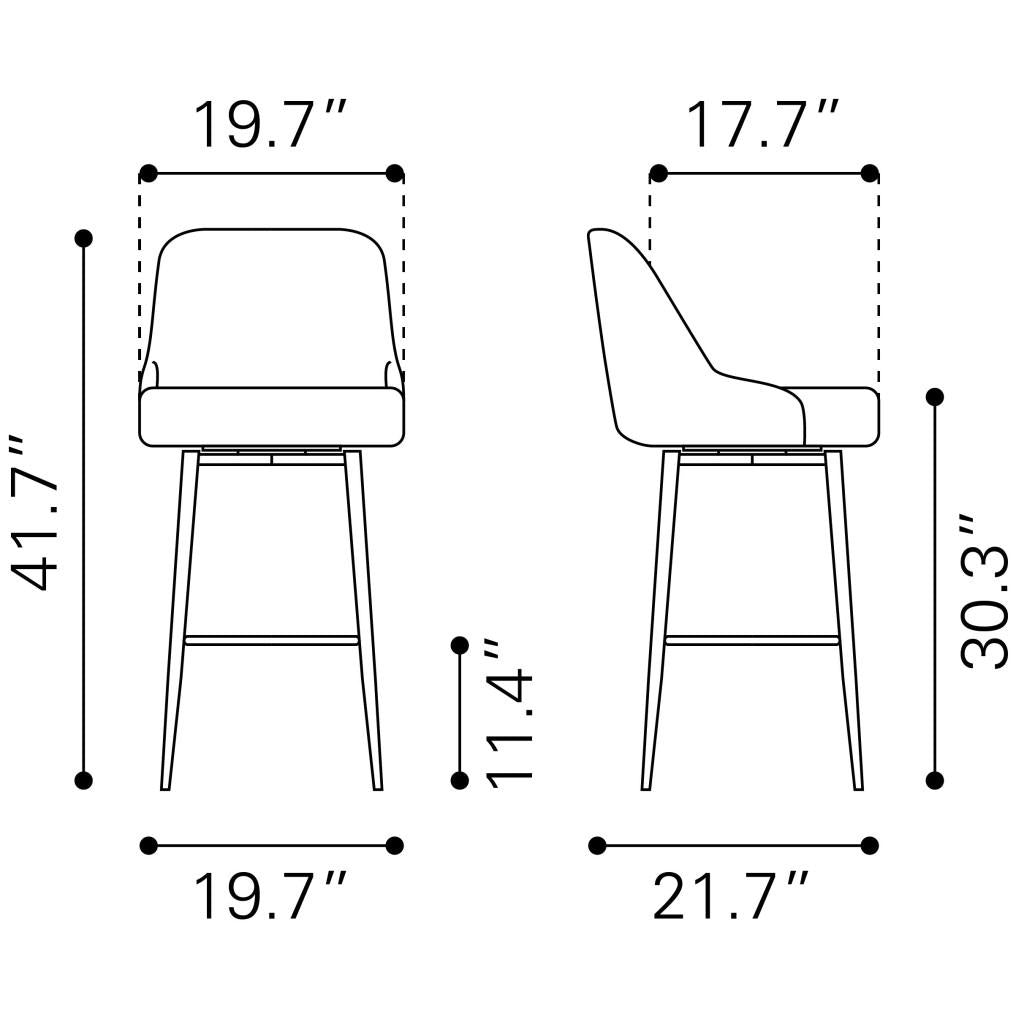 ZUO Keppel Swivel Barstool Black & Bronze