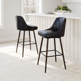 ZUO Keppel Swivel Barstool Black & Bronze