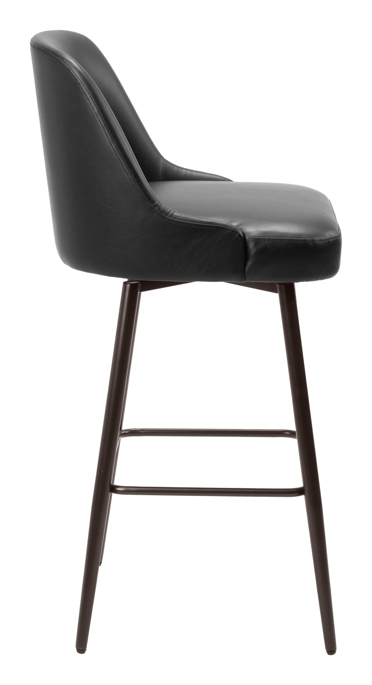 ZUO Keppel Swivel Barstool Black & Bronze
