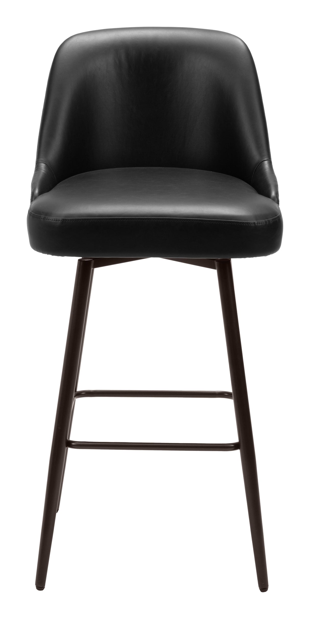 ZUO Keppel Swivel Barstool Black & Bronze