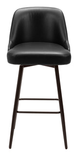 ZUO Keppel Swivel Barstool Black & Bronze
