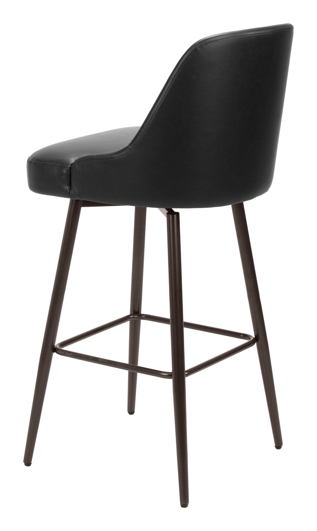 ZUO Keppel Swivel Barstool Black & Bronze