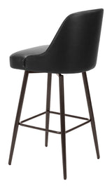ZUO Keppel Swivel Barstool Black & Bronze