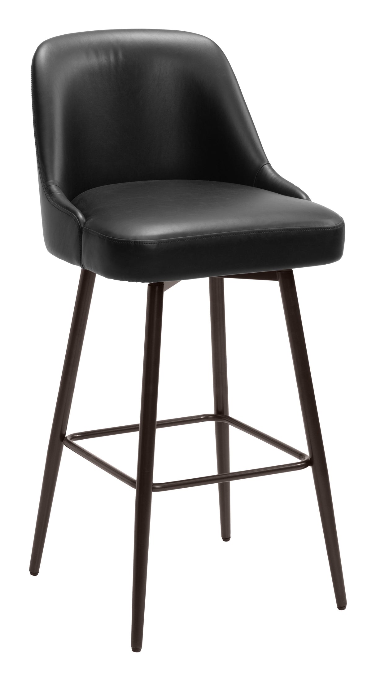 ZUO Keppel Swivel Barstool Black & Bronze