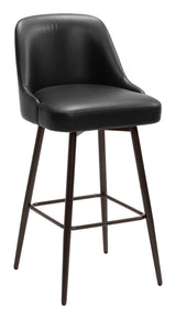 ZUO Keppel Swivel Barstool Black & Bronze