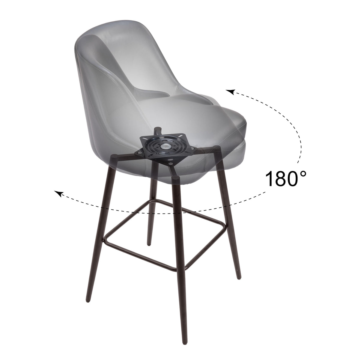 ZUO Keppel Swivel Barstool Black & Bronze