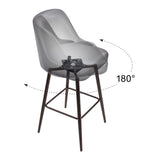 ZUO Keppel Swivel Barstool Black & Bronze