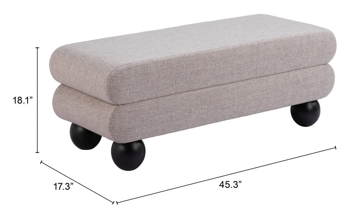 ZUO Davao Bench Gray
