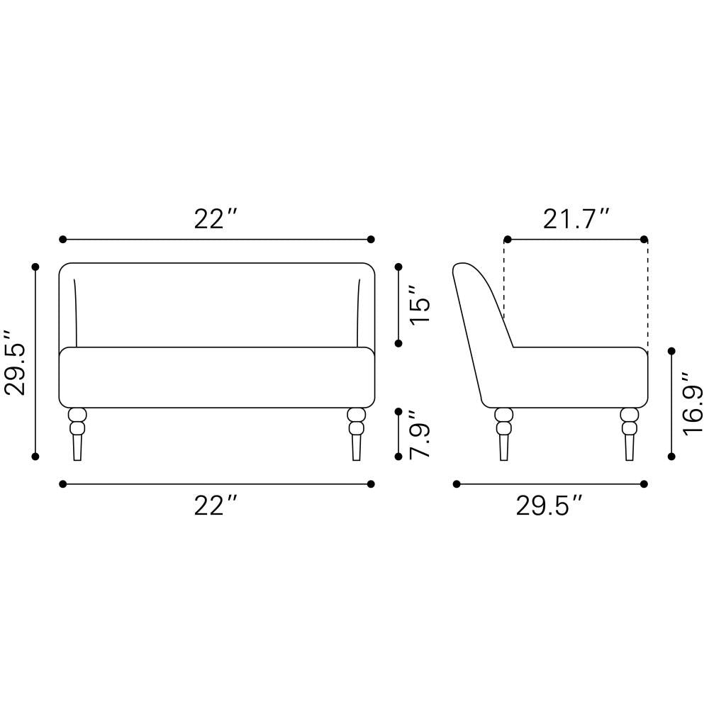 ZUO Bintulu Loveseat Taupe