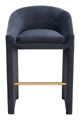 ZUO Emas Barstool Midnight Gray