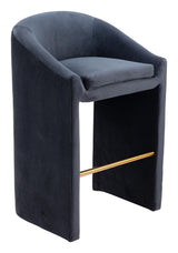 ZUO Emas Barstool Midnight Gray