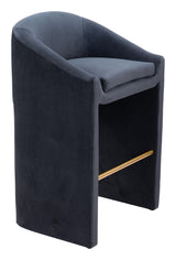 ZUO Emas Barstool Midnight Gray