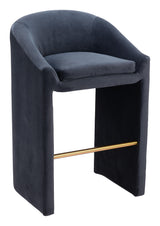 ZUO Emas Barstool Midnight Gray