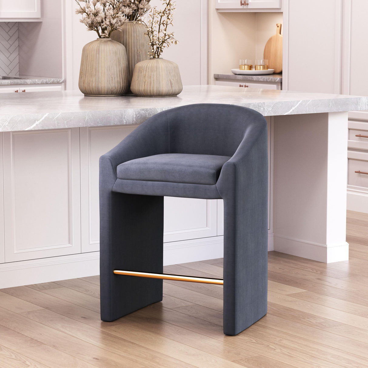ZUO Emas Counter Stool Midnight Gray
