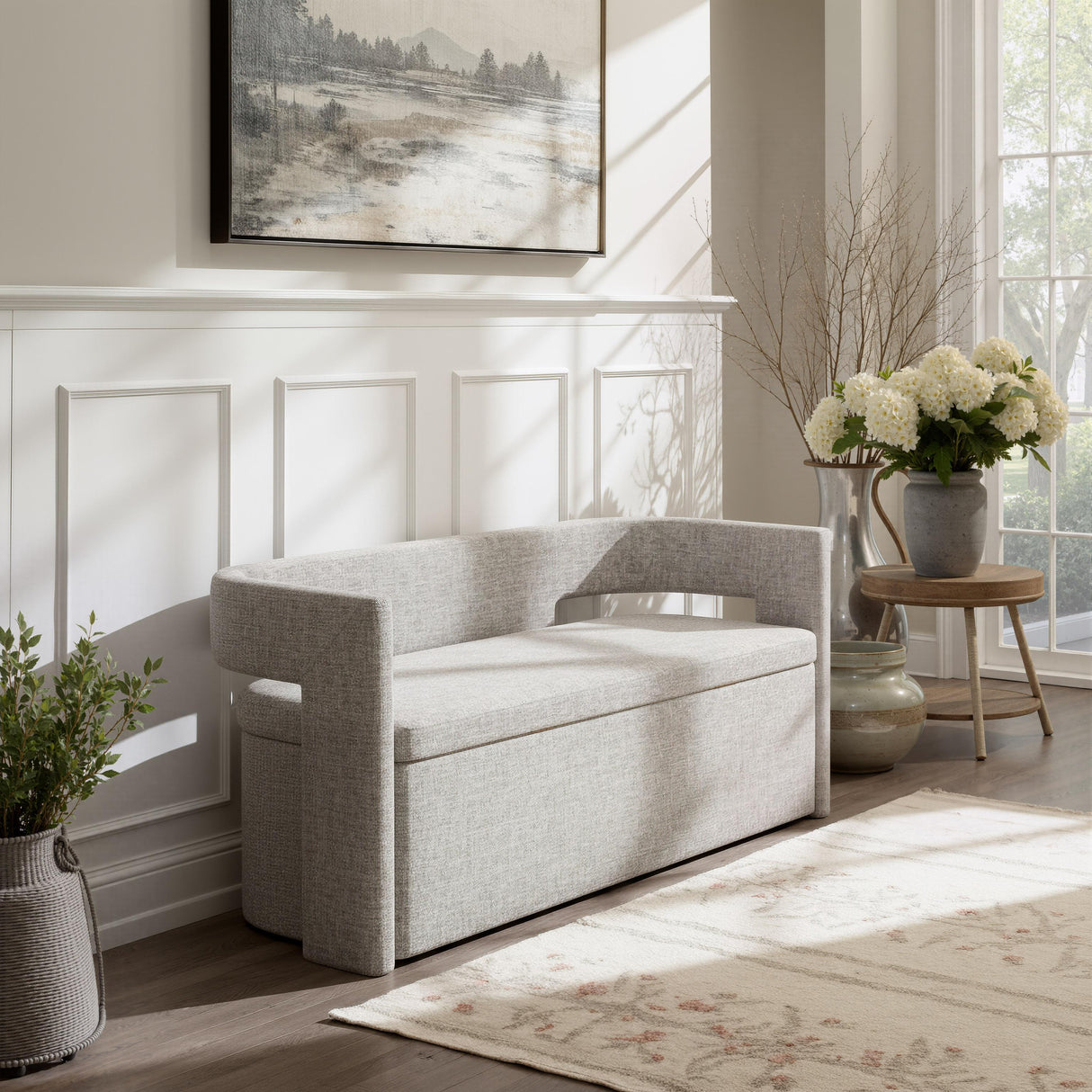 ZUO Papua Storage Bench Gray