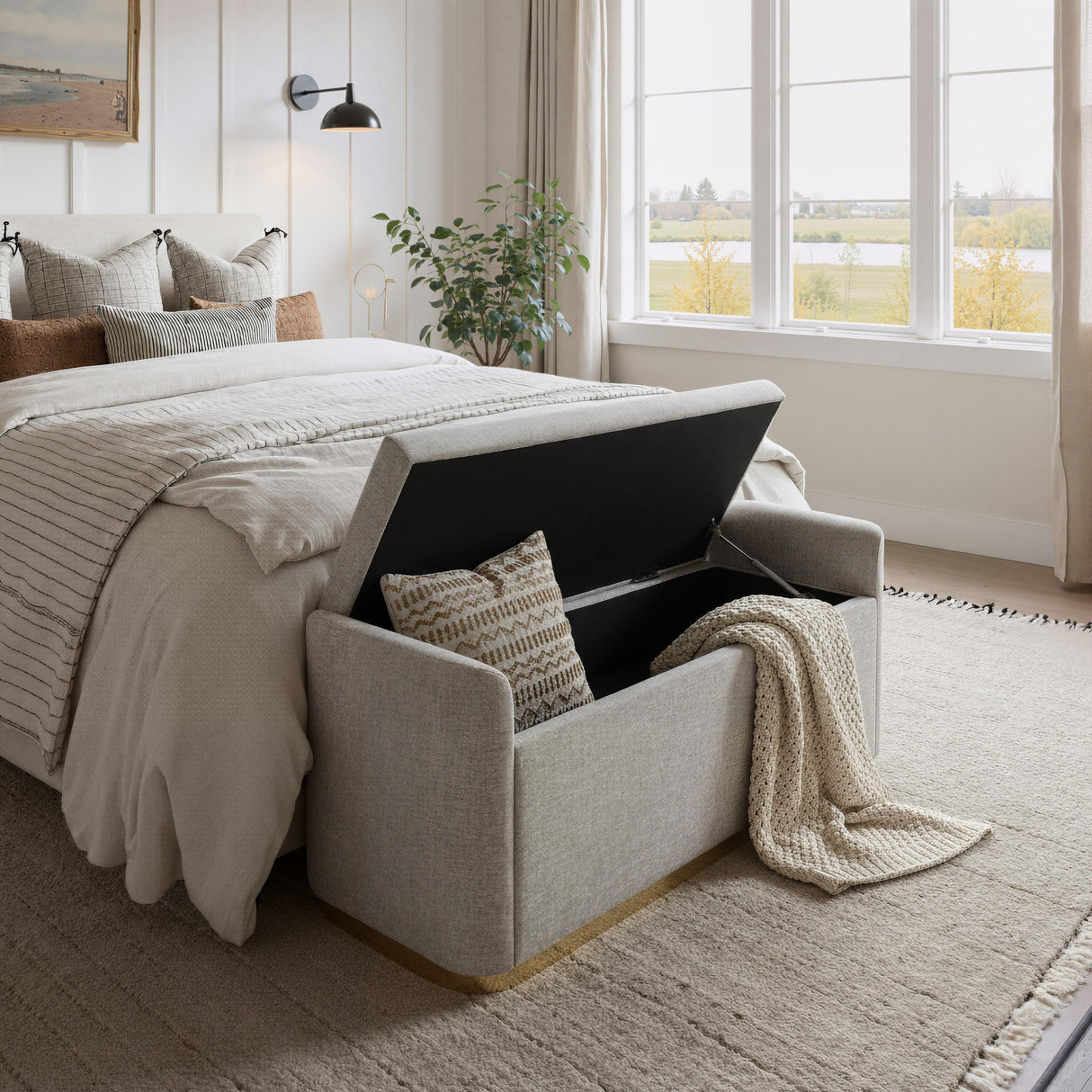 ZUO Dobo Storage Bench Gray