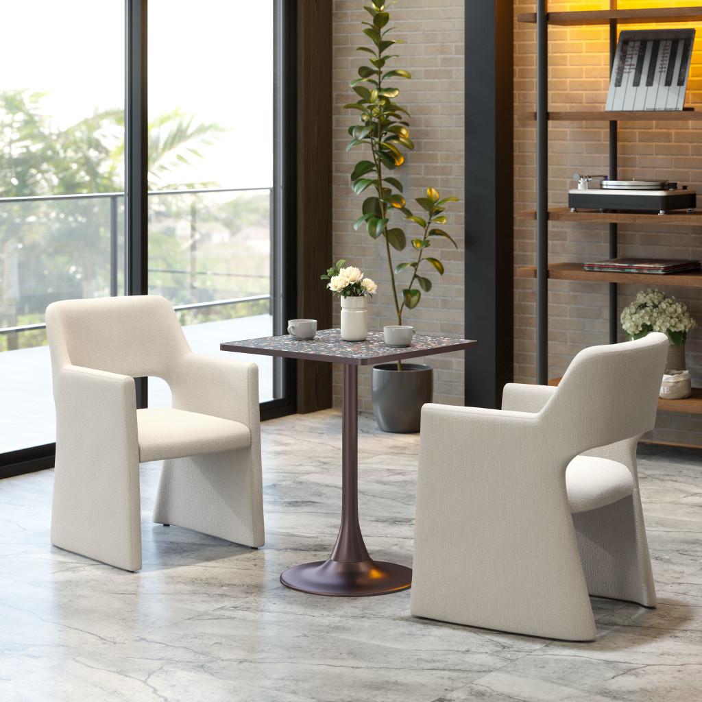 ZUO Minet Dining Chair Linen White