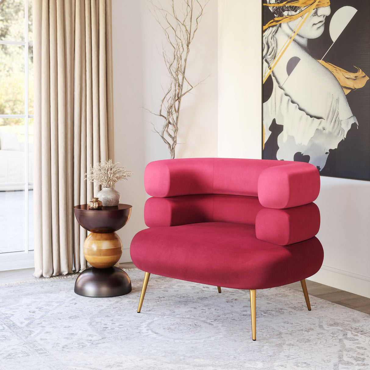 ZUO Arish Accent Chair Red