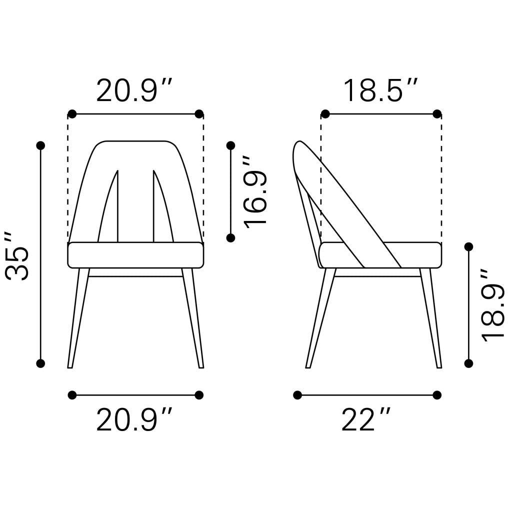ZUO Artus Dining Chair Ivory