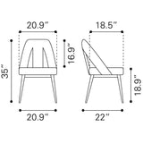 ZUO Artus Dining Chair Ivory