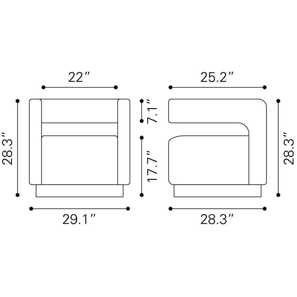 ZUO Turku Swivel Chair Sage Green