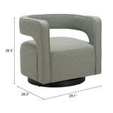 ZUO Turku Swivel Chair Sage Green