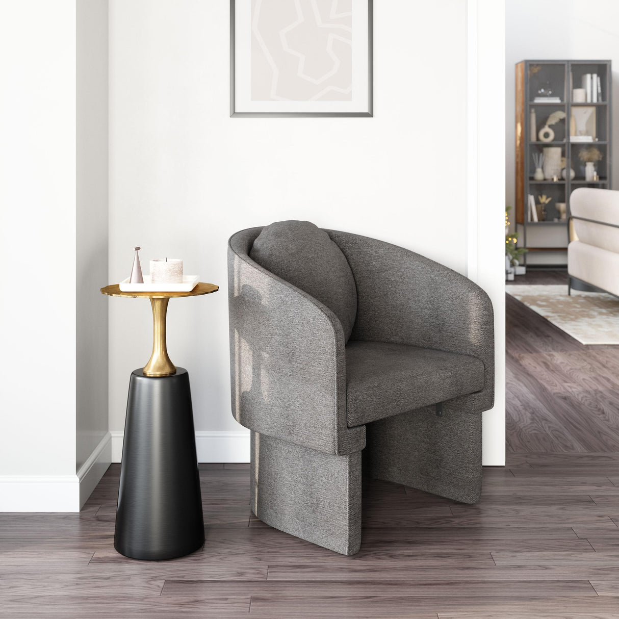 ZUO Olya Accent Chair Truffle Gray