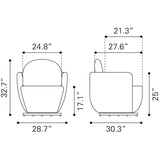 ZUO Bant Swivel Chair Blue