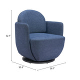 ZUO Bant Swivel Chair Blue