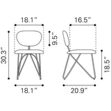 ZUO Novi Dining Chair (Set of 2) Dove Gray