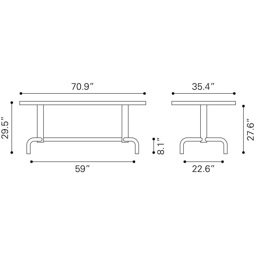 ZUO Neum Dining Table Black