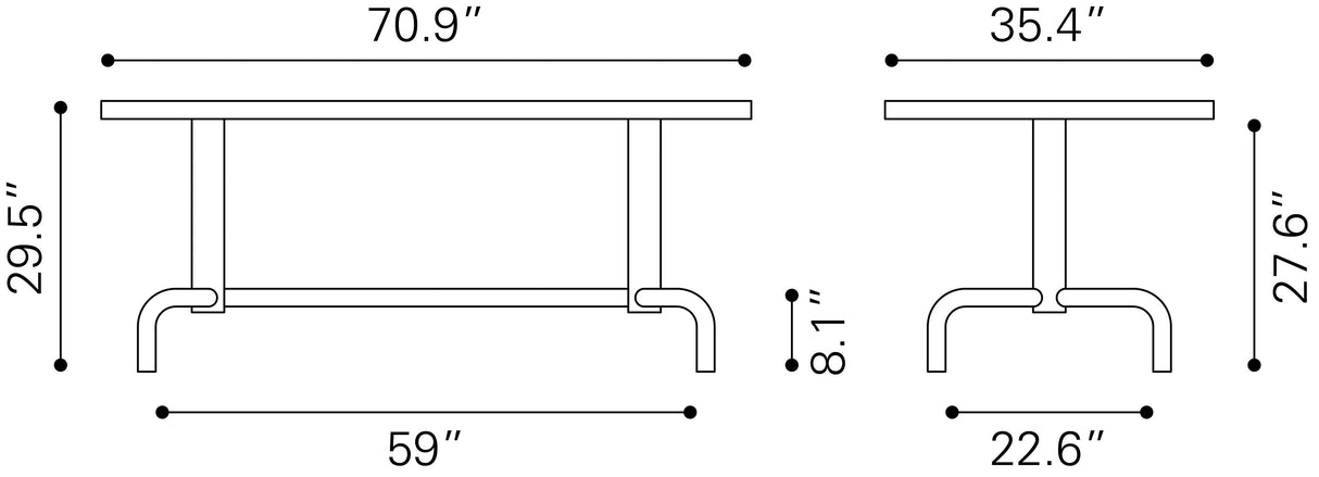 ZUO Neum Dining Table Black