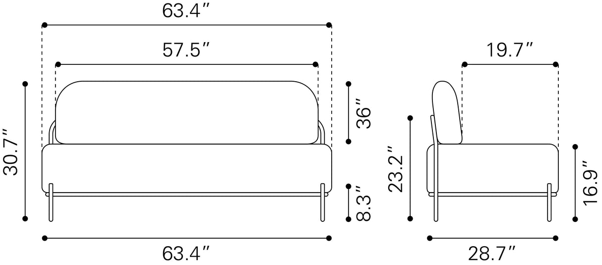 ZUO Arendal Sofa Vanilla