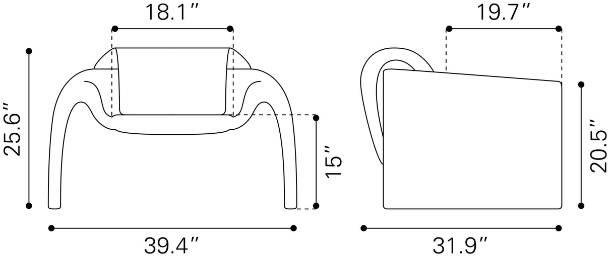 ZUO Horten Accent Chair Red