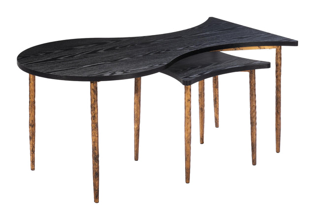 ZUO Norden Coffee Table Set (2-Piece) Black & Bronze