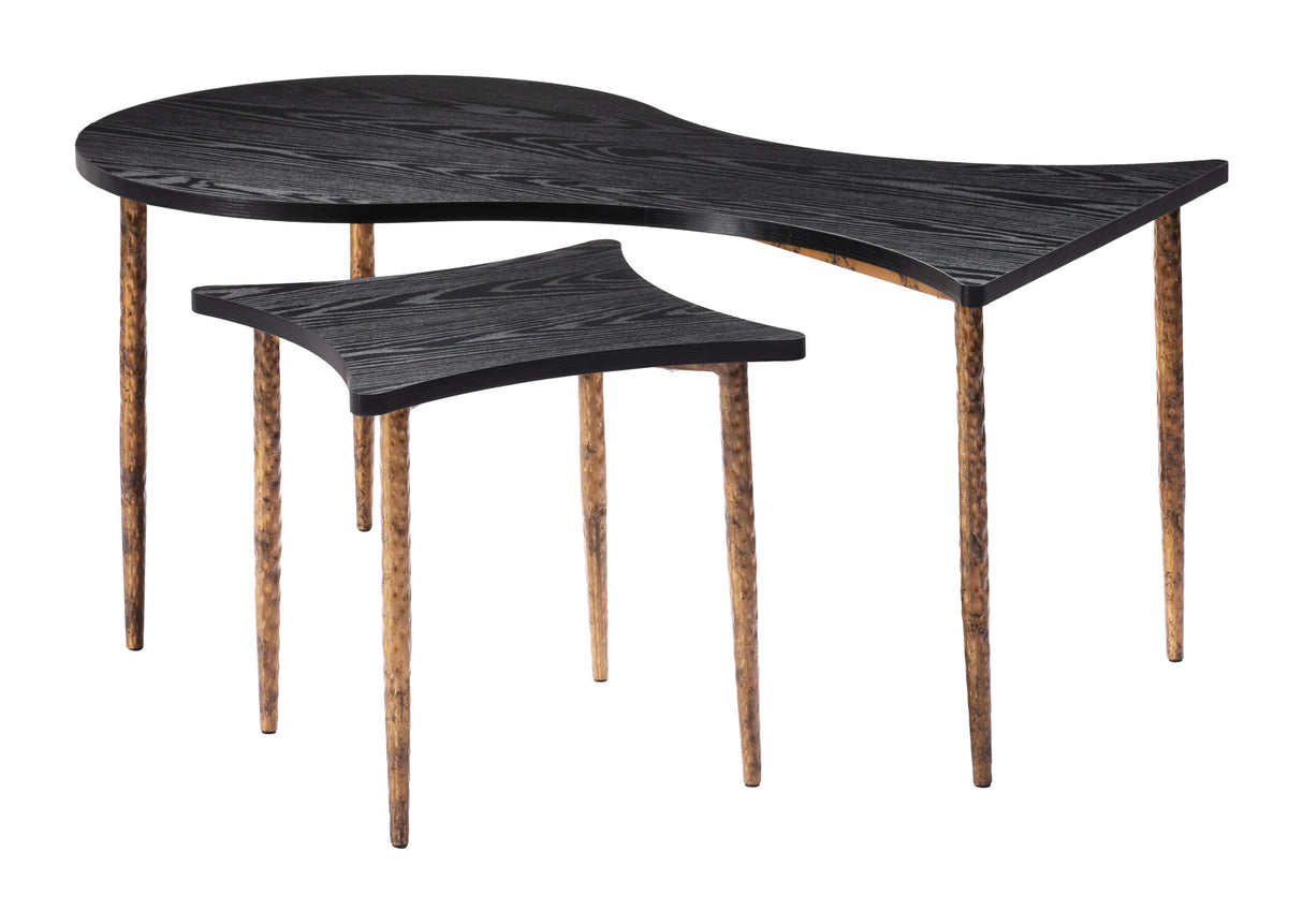ZUO Norden Coffee Table Set (2-Piece) Black & Bronze