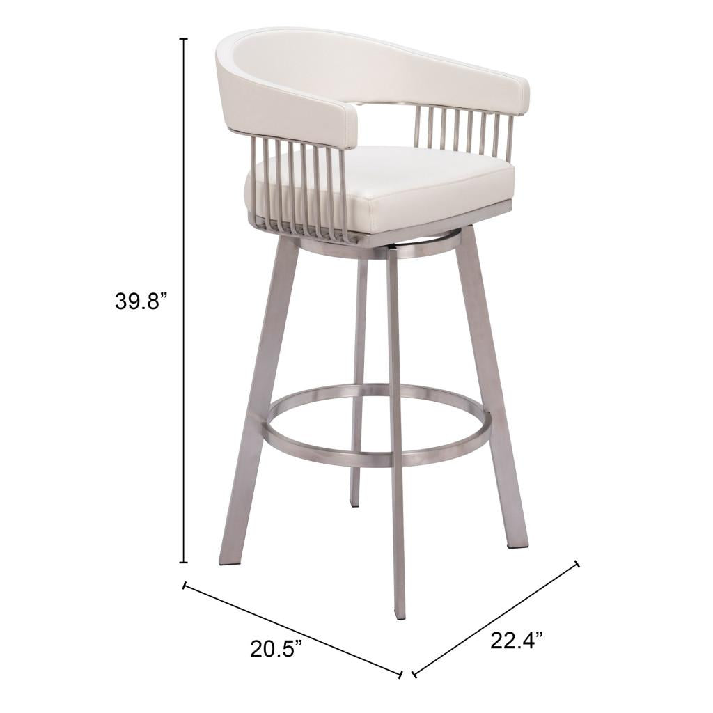 ZUO Bantry Swivel Barstool White