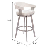ZUO Bantry Swivel Barstool White