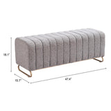 ZUO Pender Bench Stone Gray