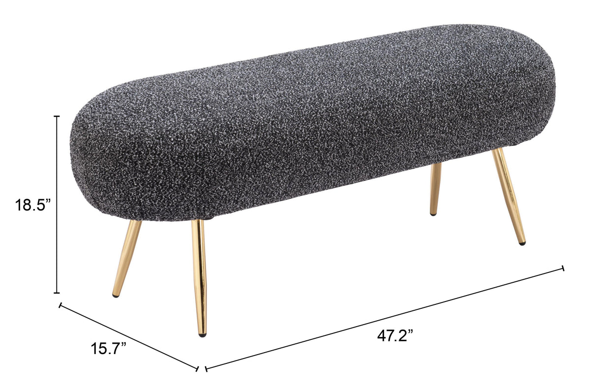 ZUO Creek Bench Glitter Black
