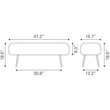 ZUO Creek Bench Glitter Black