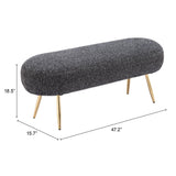 ZUO Creek Bench Glitter Black