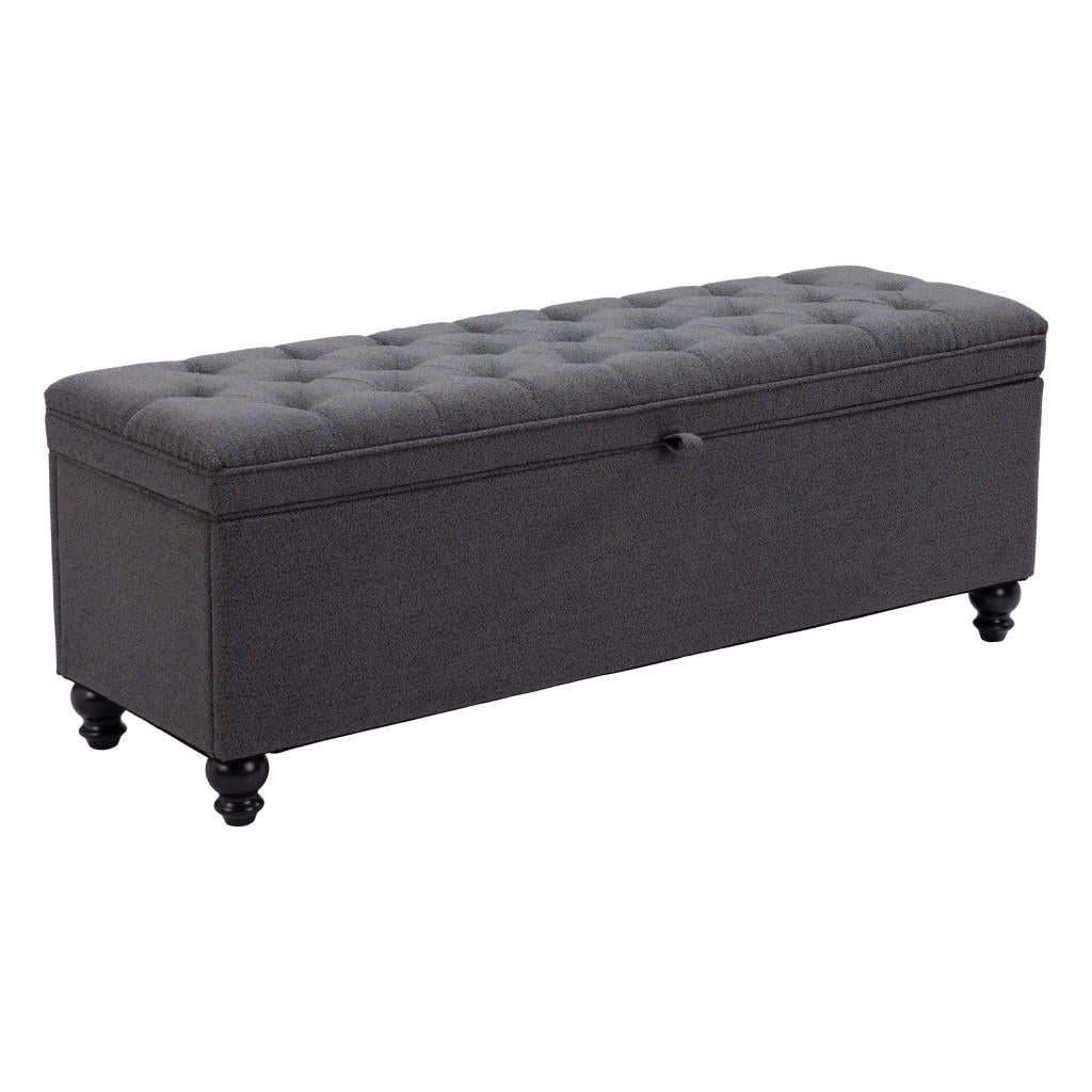 ZUO Halifax Storage Bench Gravel Gray
