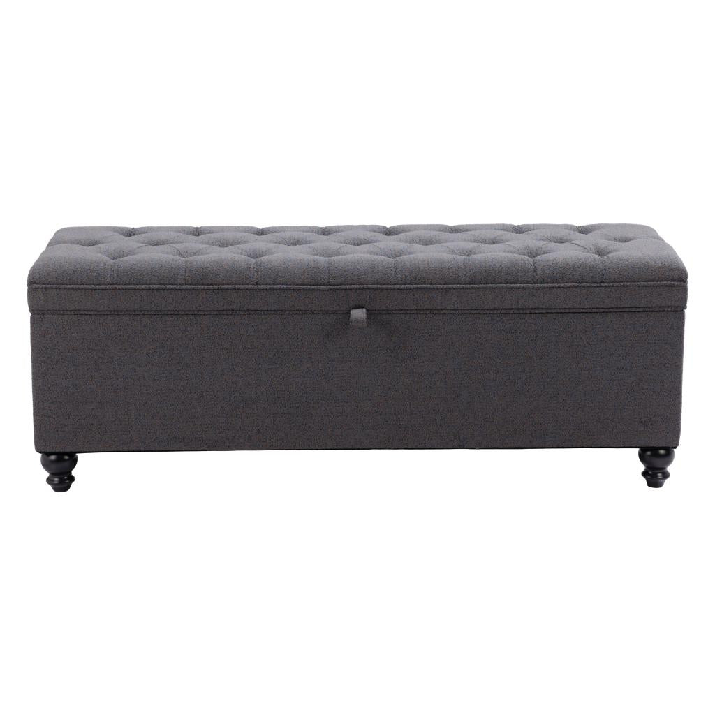 ZUO Halifax Storage Bench Gravel Gray