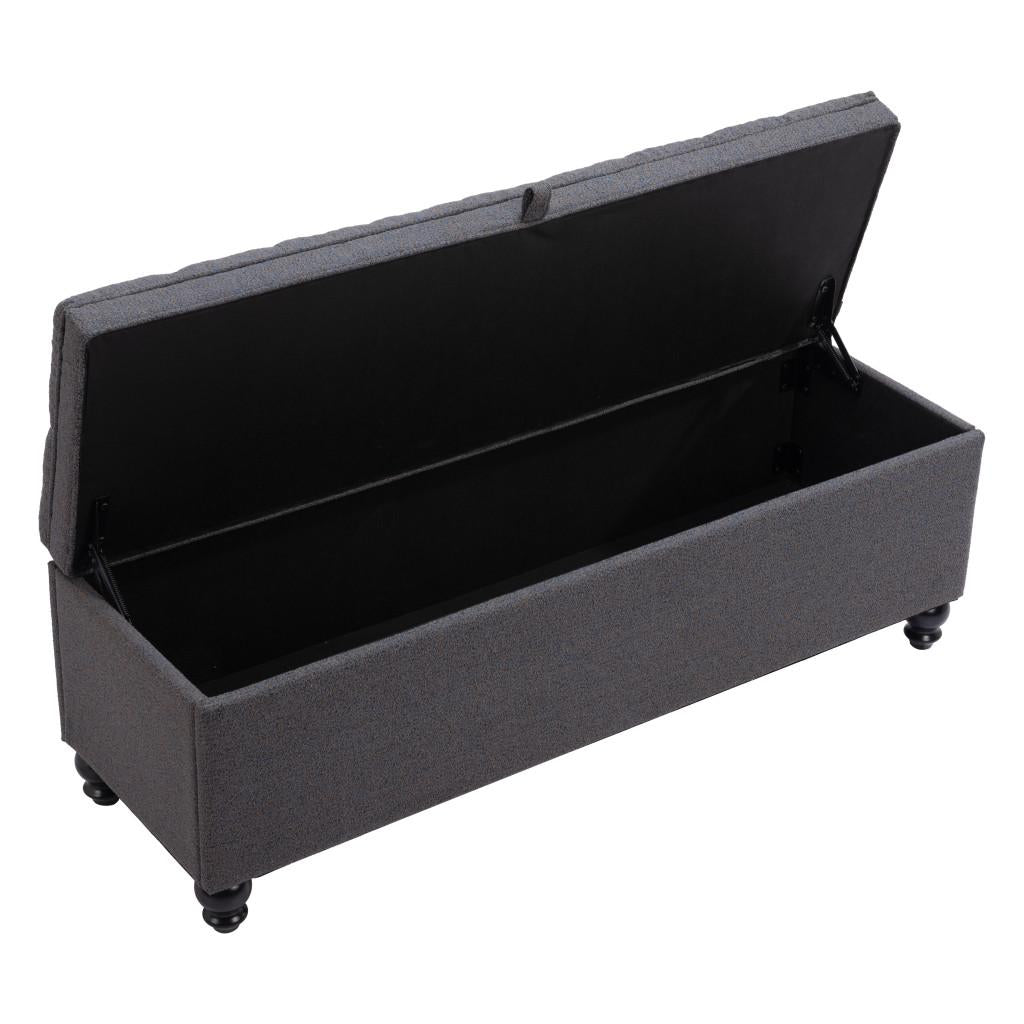 ZUO Halifax Storage Bench Gravel Gray