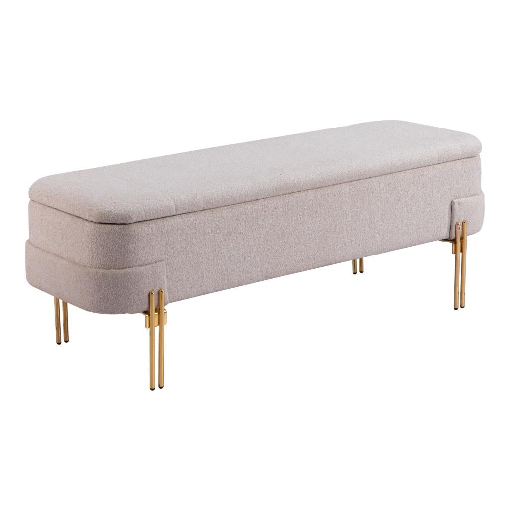 ZUO Lebreton Storage Bench Oatmeal Beige