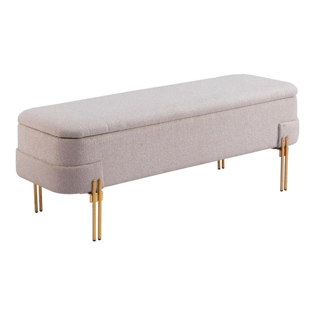 ZUO Lebreton Storage Bench Oatmeal Beige