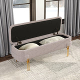 ZUO Lebreton Storage Bench Oatmeal Beige