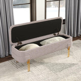 ZUO Lebreton Storage Bench Oatmeal Beige